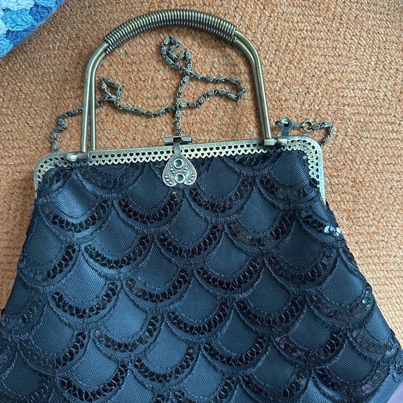 Vintage Black Sequin Handbag - Picture 4 of 5